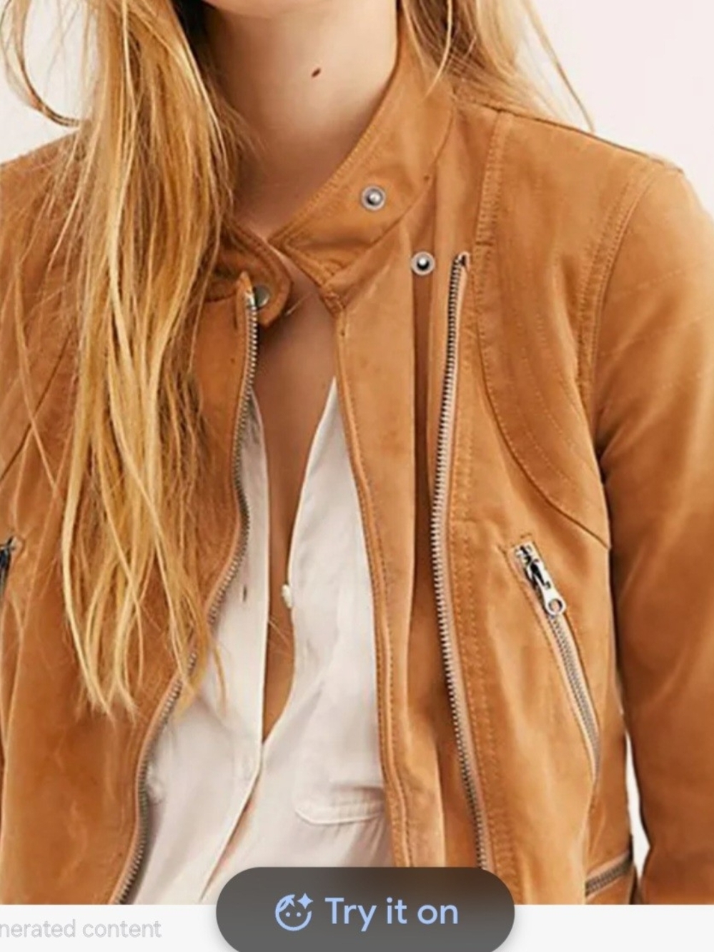 We The Free Fenix Vegan Camel Moto Jacket